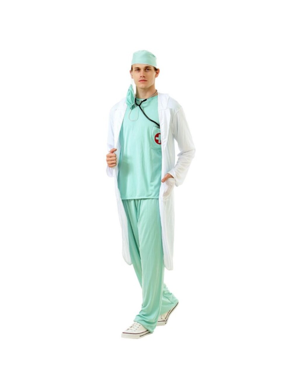 Hauntlook Dashing Doctor Adult Halloween Costume Men's Large Fun Scrubs NEW